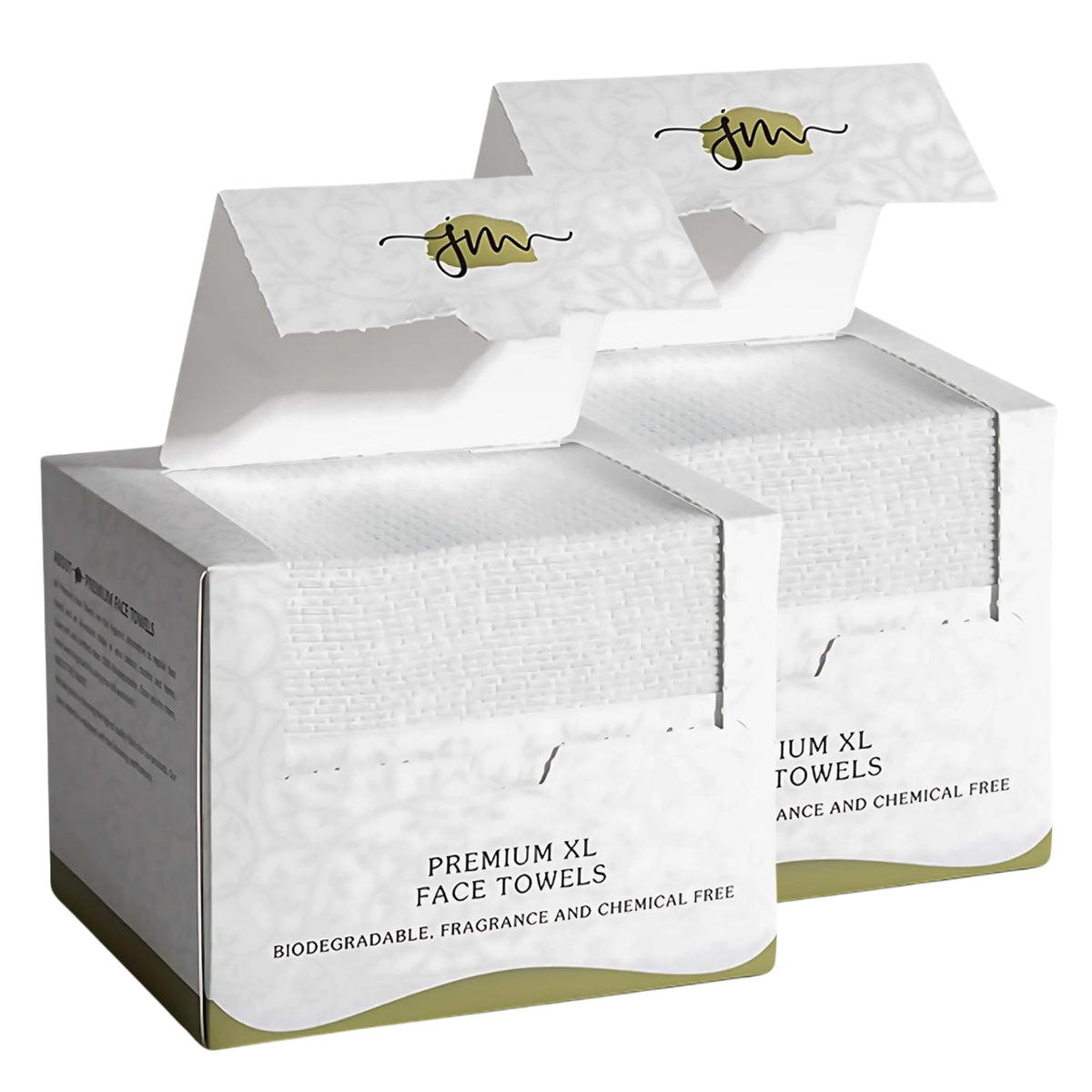 JenMom serviettes visage jetables, lot de 100 unités, douceur pour le démaquillage.
