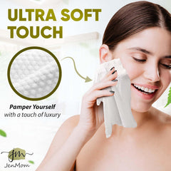 JenMom texture double douceur pour le visage, élimination douce du maquillage sans résidu.