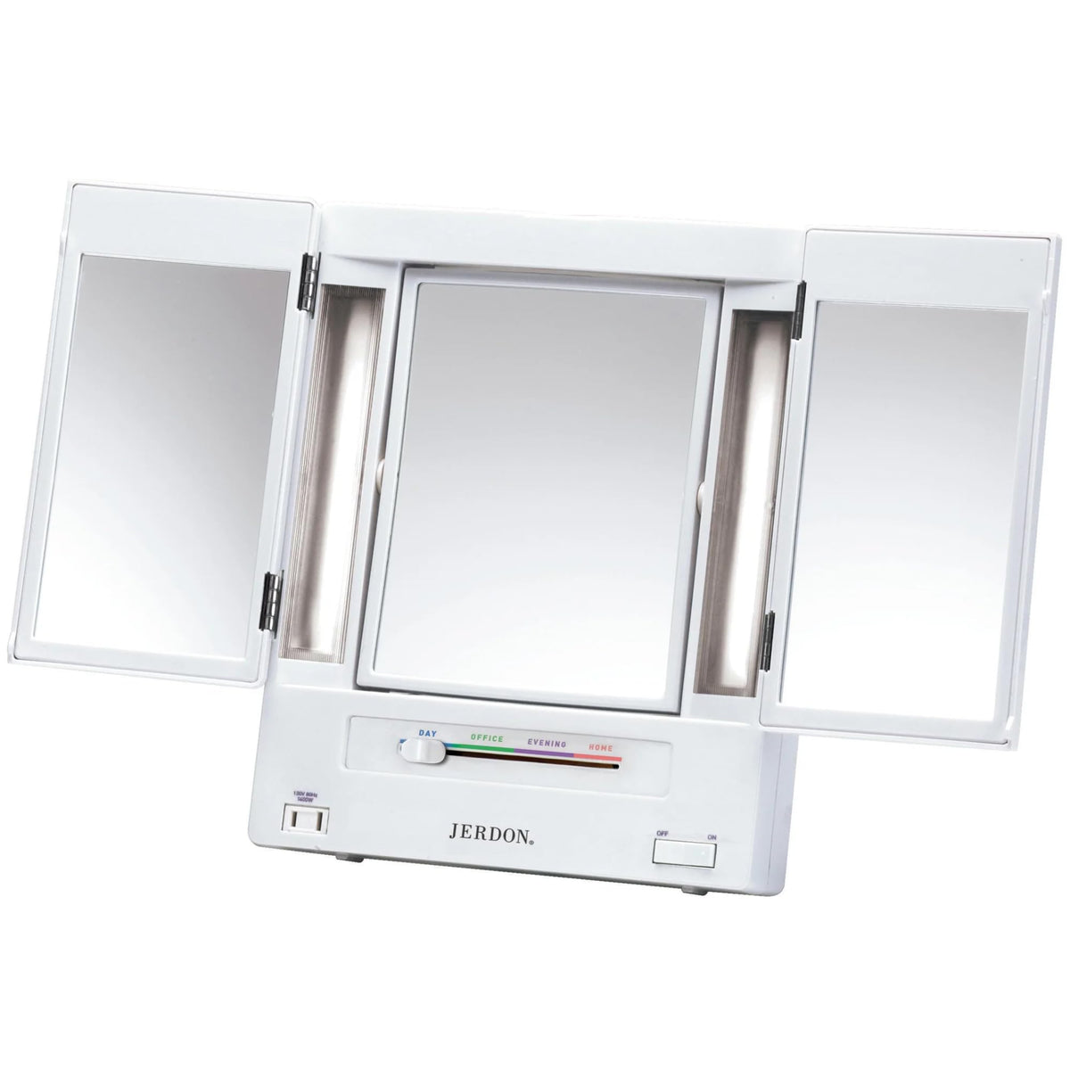 Miroir JERDON éclairage 1x pour un maquillage précis.