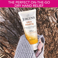 Jergens Ultra Healing absorbée rapidement, peau hydratée.