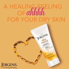 Jergens Ultra Healing mélange Hydralucence, texture et couleur du flacon.
