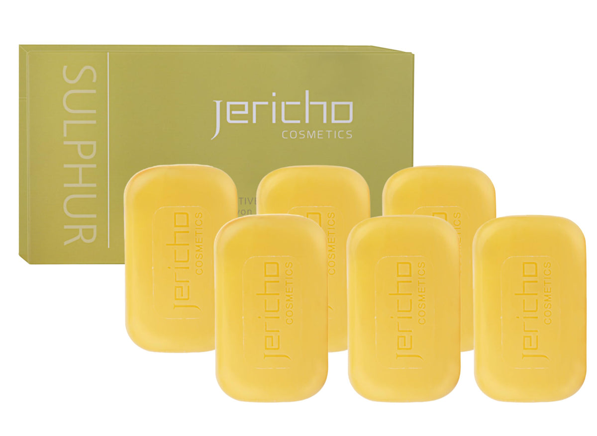 Savon Jericho au soufre Mer Morte et olive, purification douce pour peau grasse.