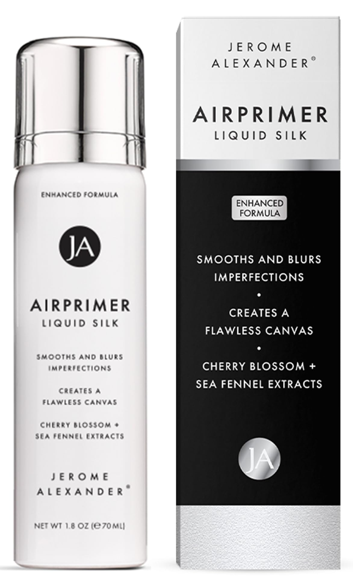 Jerome Alexander LiquidSilk Air Primer en bouteille, pulvérisation légère pour préparer la peau.