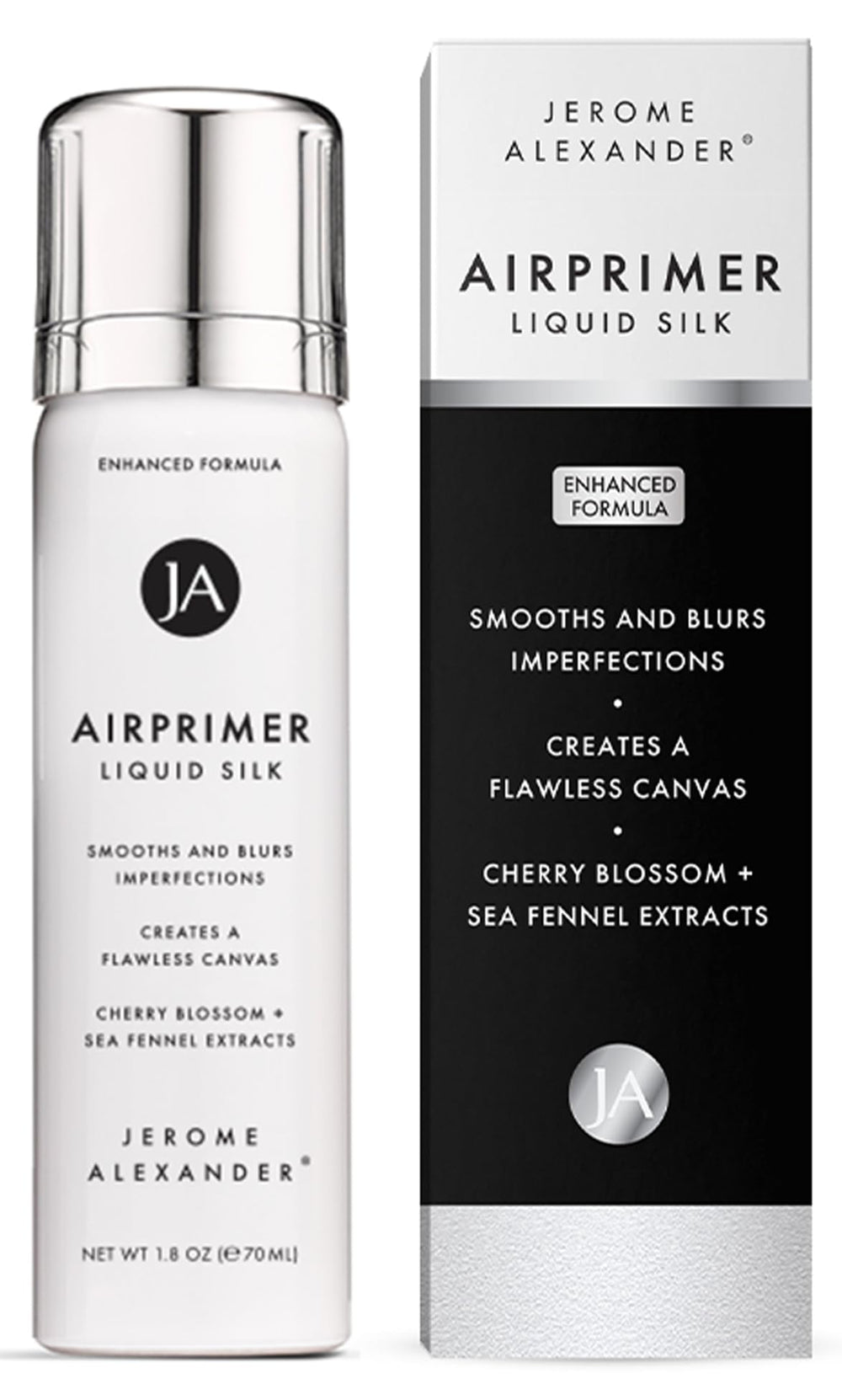 Jerome Alexander LiquidSilk Air Primer en bouteille, pulvérisation légère pour préparer la peau.
