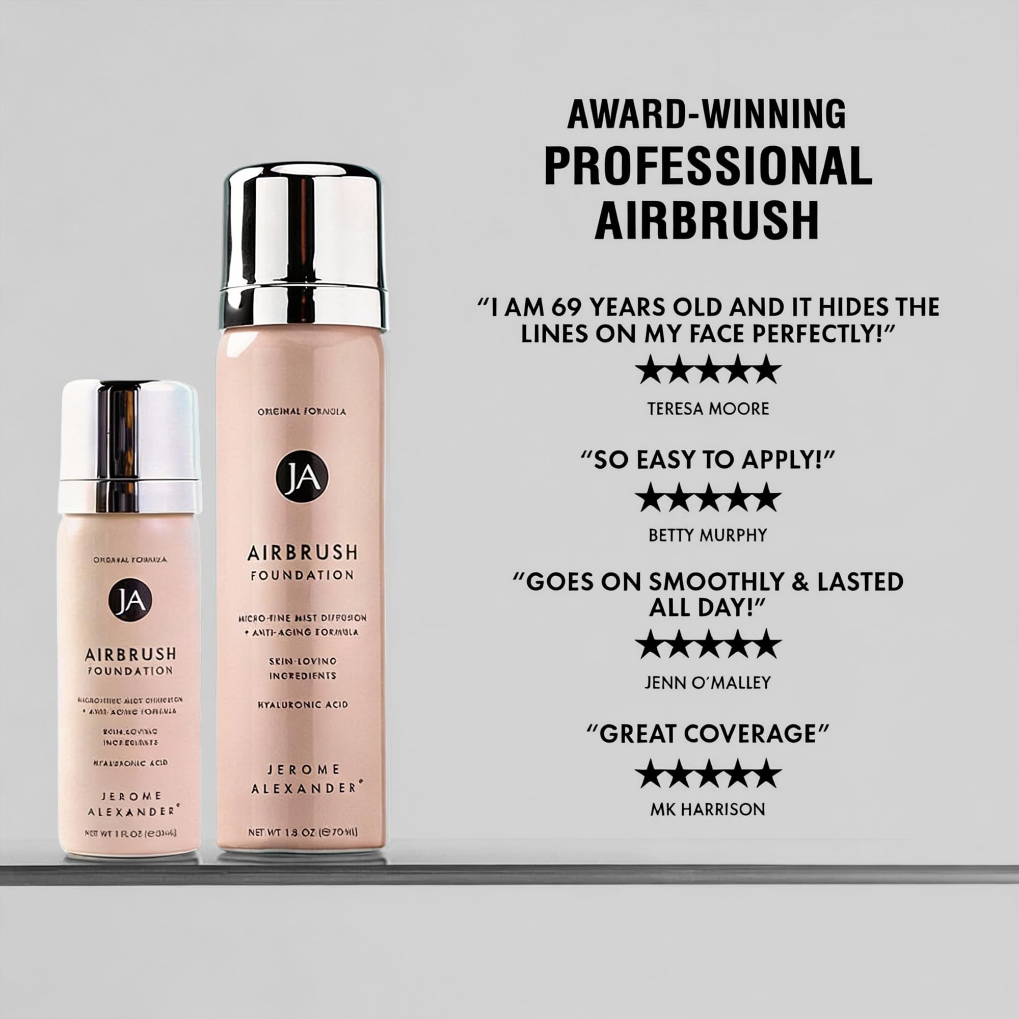 Jerome Alexander MagicMinerals AirBrush Foundation – teinte moyenne pour un teint équilibré