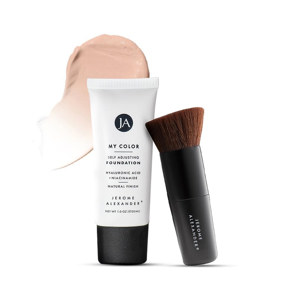 Jerome Alexander self-adjusting foundation in light bottle for shade matching.