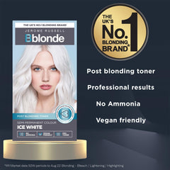 Jerome Russell Bblonde Ice White Toner activateur pour une couleur lumineuse et facile à préparer.
