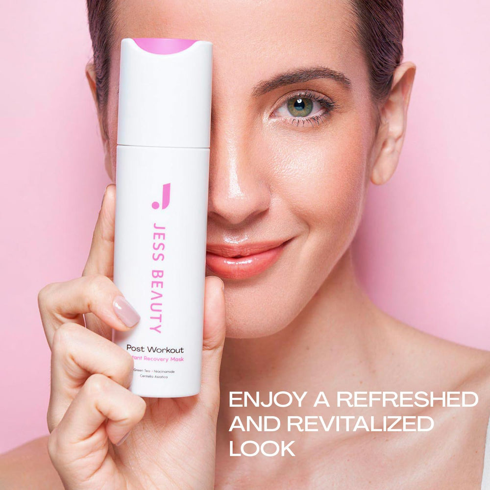 Texture gel apaisante offrant fraîcheur et confort après l’effort avec JESS BEAUTY.