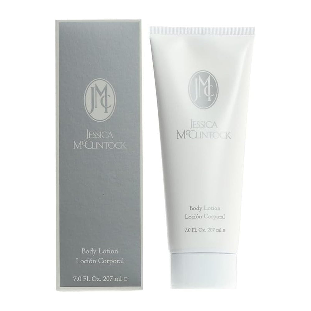 Lotion corporelle Jessica McClintock au karité et macadamia pour hydrater durablement.