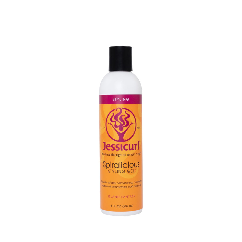 Jessicurl Spiralicious Gel Island Fantasy sur cheveux mouillés, définition nette des boucles