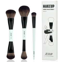 Brosse Jessup pour fond de teint bleu, douceur synthétique pour un fini naturel