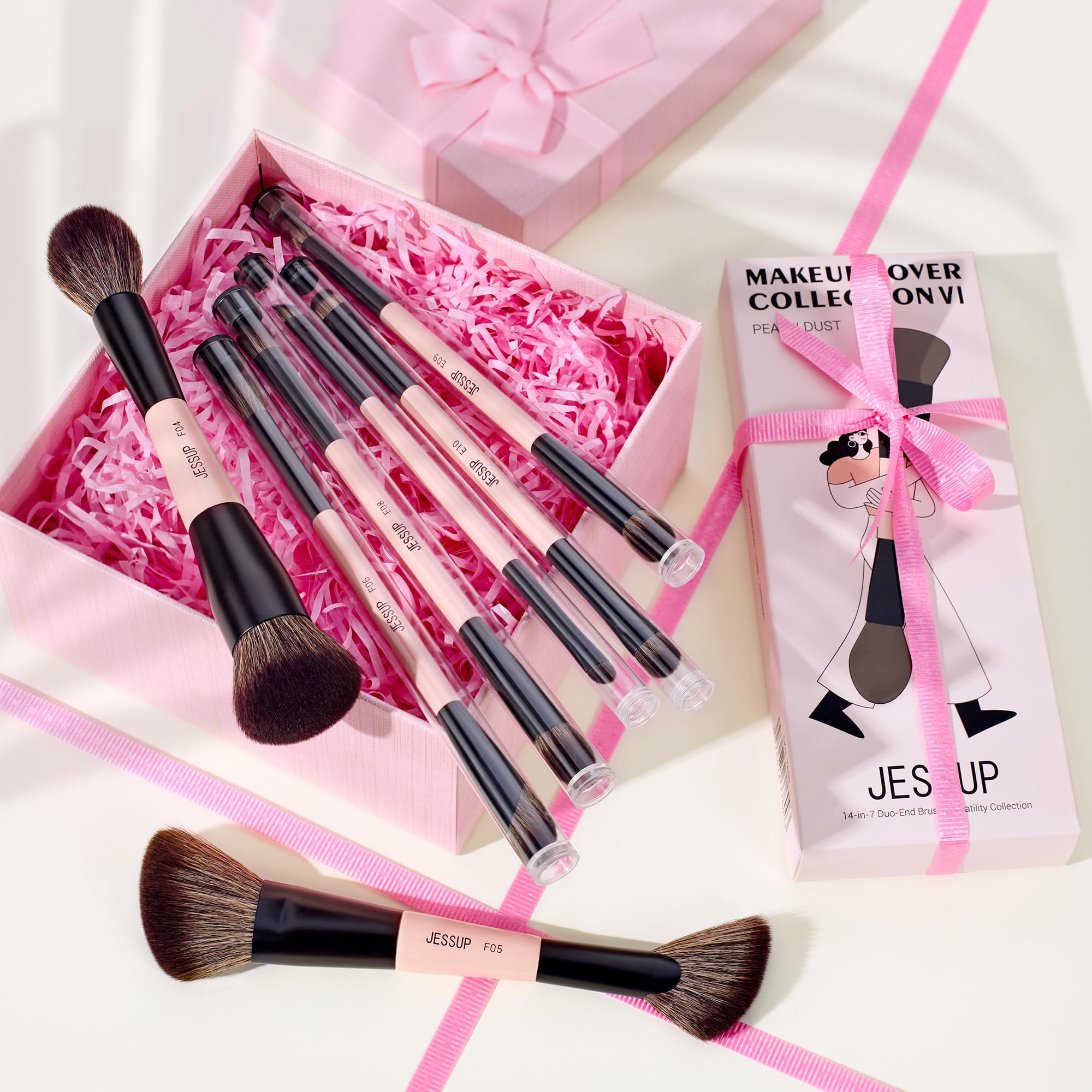Coffret cadeau Jessup pinceaux maquillage élégant pour offrir.