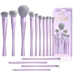 Pinceaux Jessup ensemble 14 pièces: design courbe violet pour un rendu professionnel.