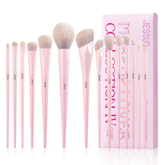 Jessup ensemble pinceaux maquillage rose 14 pièces, kit polyvalent pour tout maquillage.