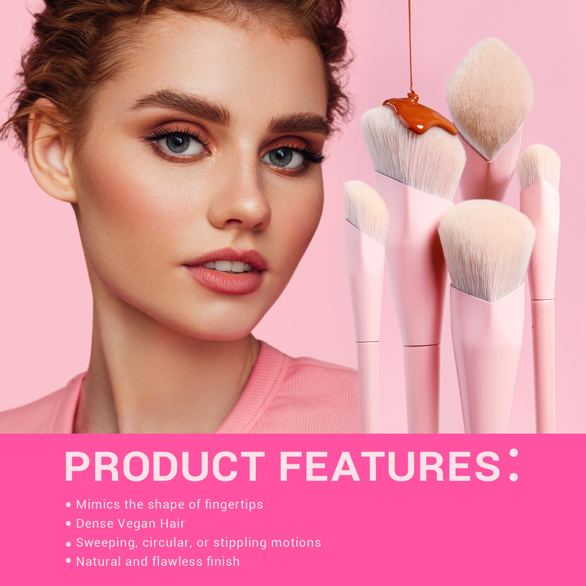 Pinceau visage foundation Jessup, application lisse et naturelle.