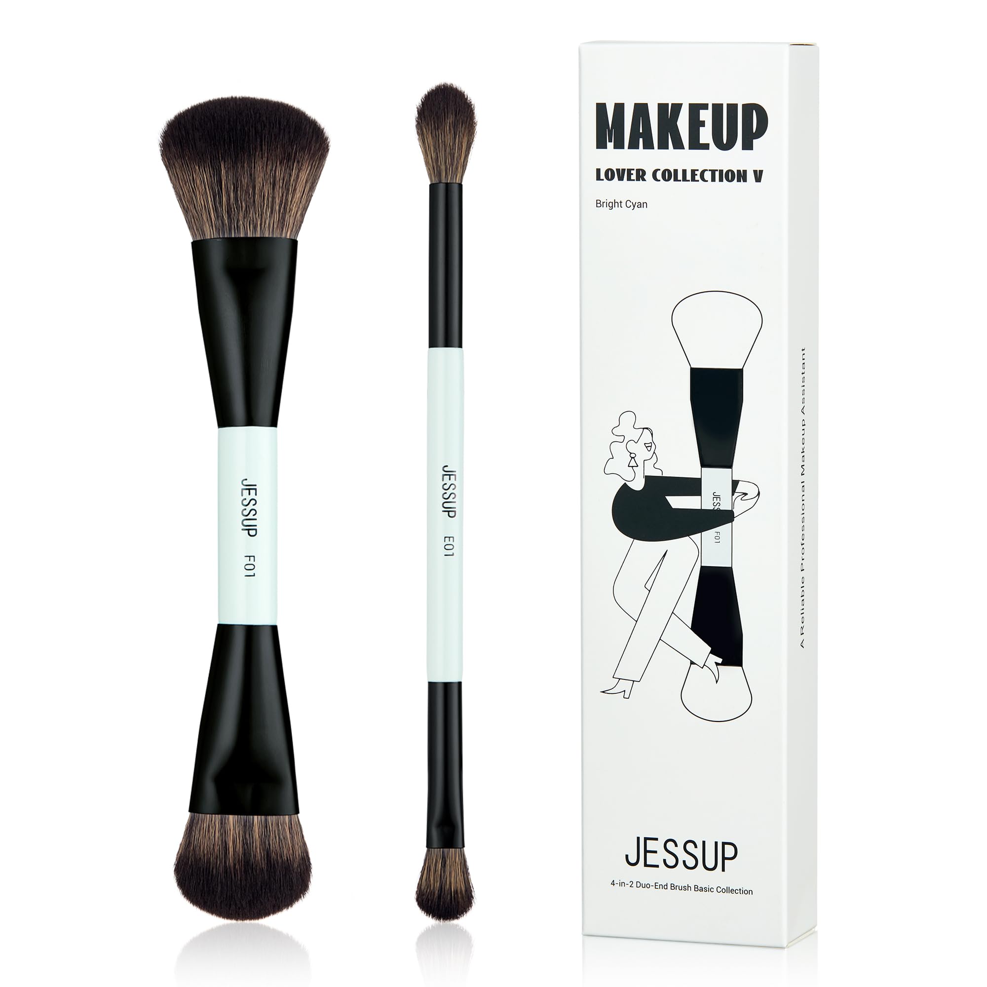 Pinceaux Jessup Double Face pour fond et contour, application précise.