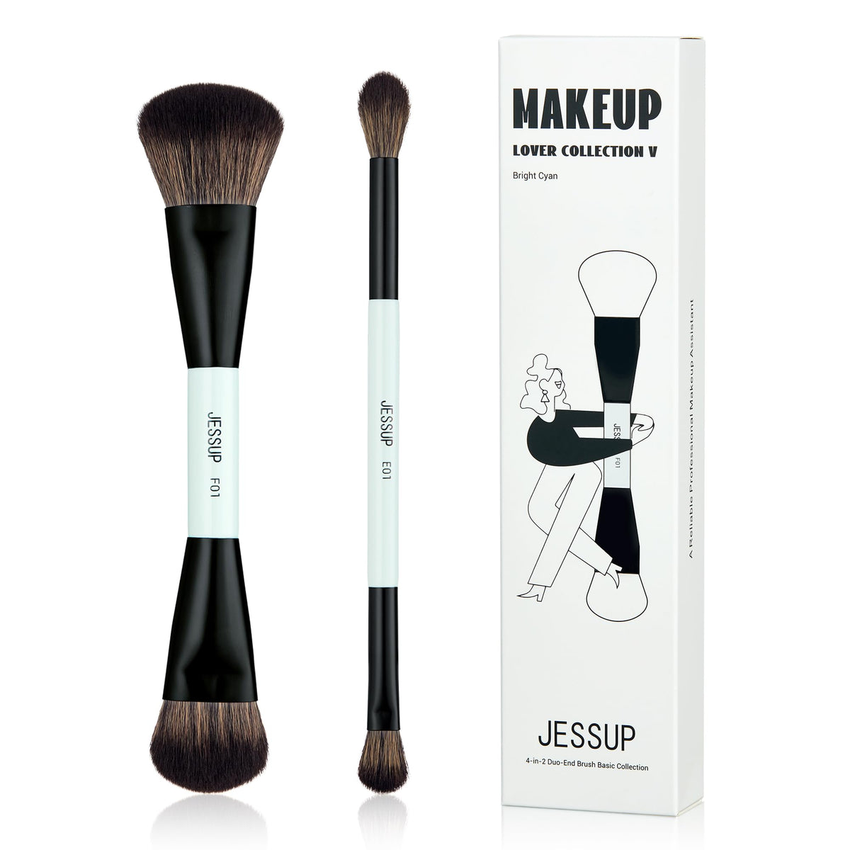 Pinceaux Jessup Double Face pour fond et contour, application précise.