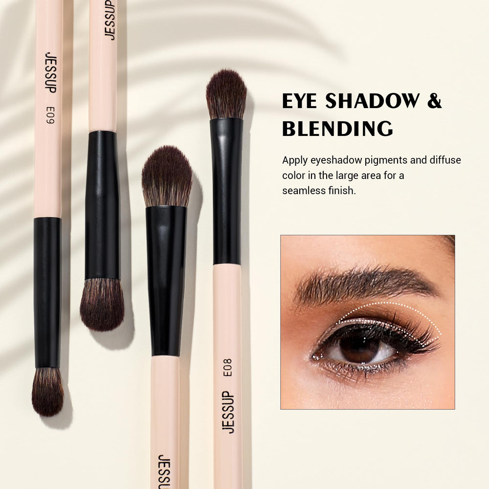 Pinceau ombre et liner double-face Jessup, double fonction pour paupières chics.