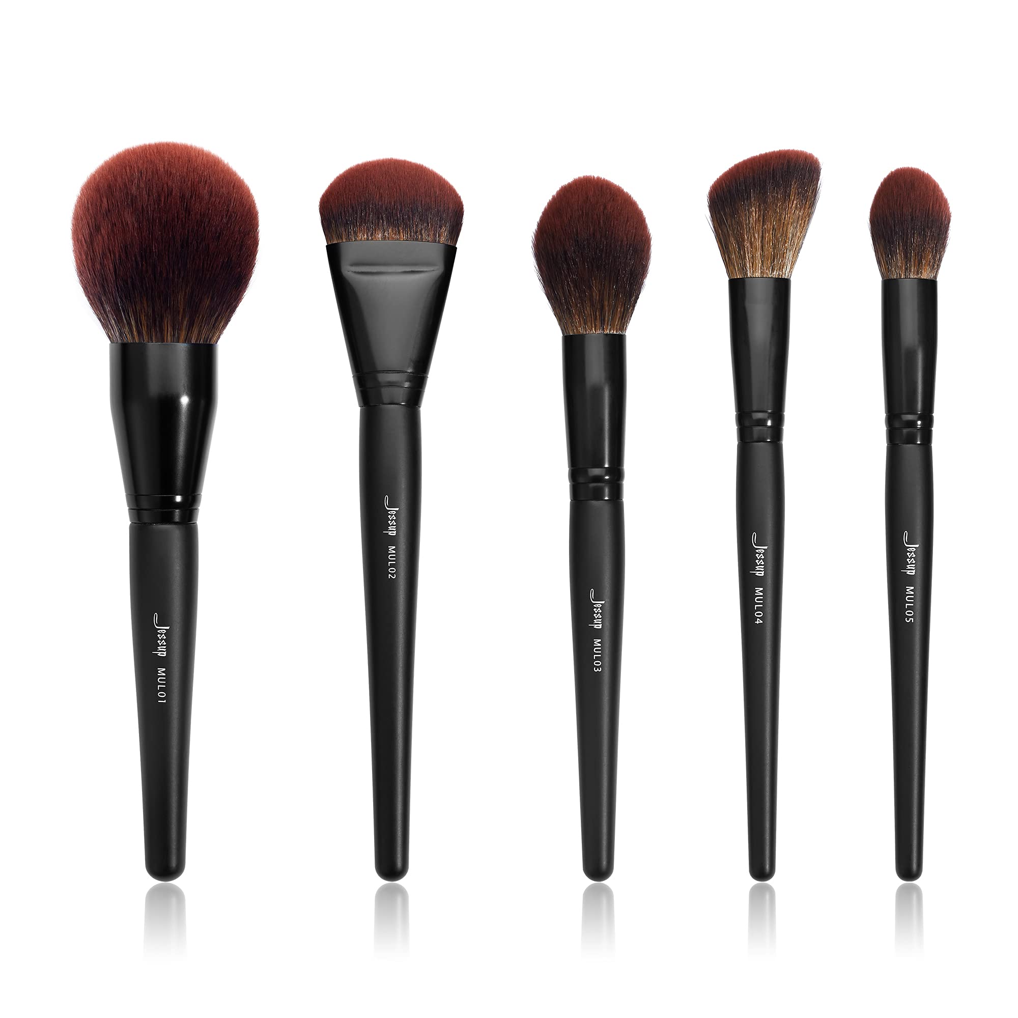 Pinceaux Jessup visage 5 pièces Phantom Noir T273, précision polyvalente