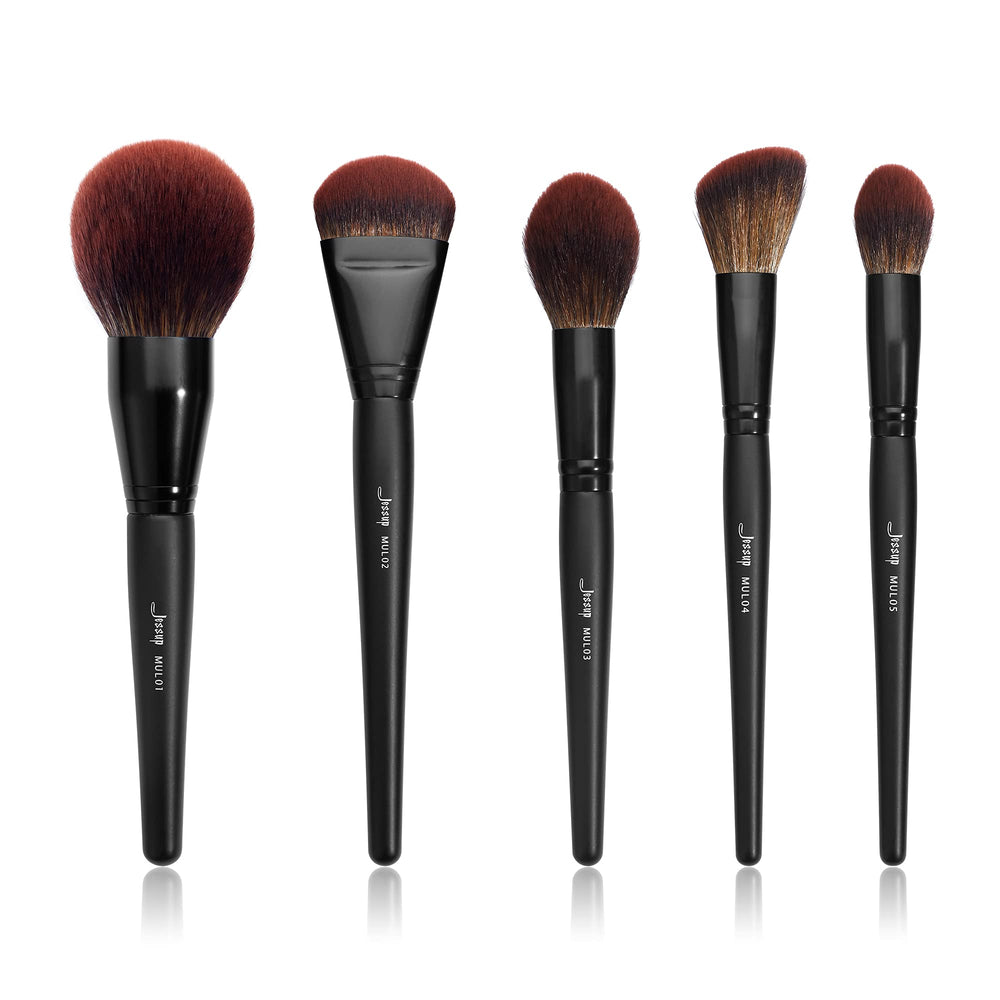 Pinceaux Jessup visage 5 pièces Phantom Noir T273, précision polyvalente