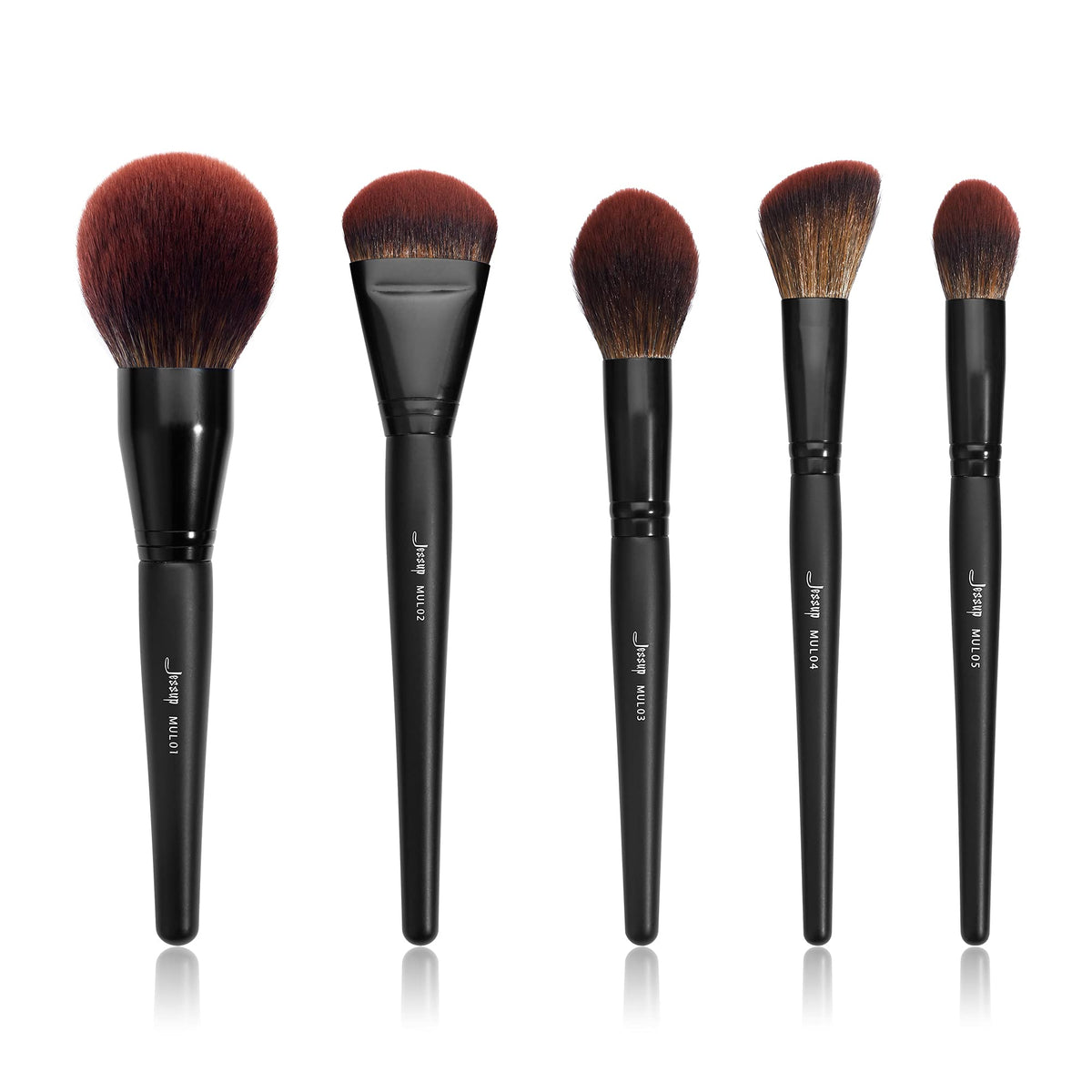 Pinceaux Jessup visage 5 pièces Phantom Noir T273, précision polyvalente