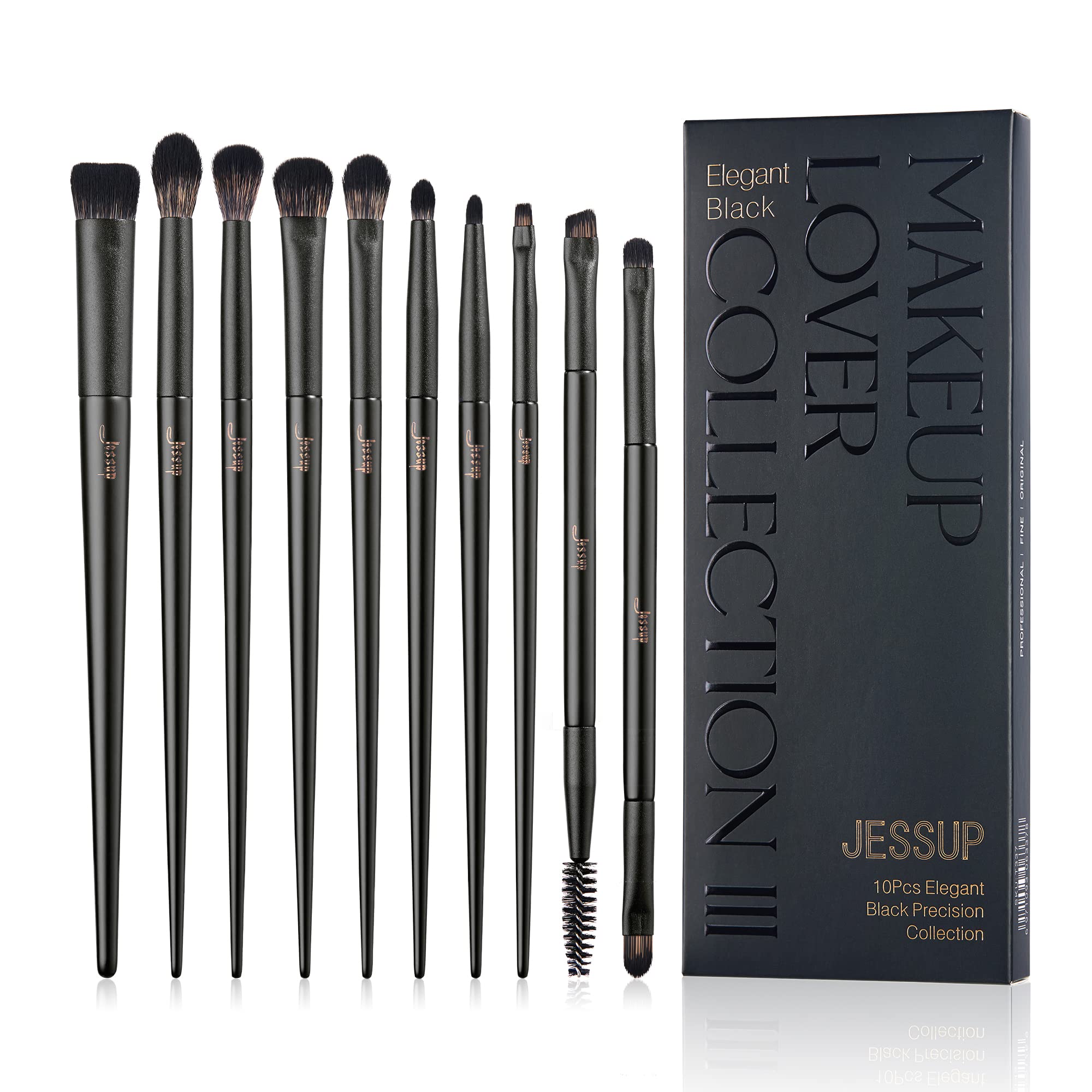 Pinceaux Jessup pour les yeux – ensemble complet pour un maquillage précis et polyvalent.