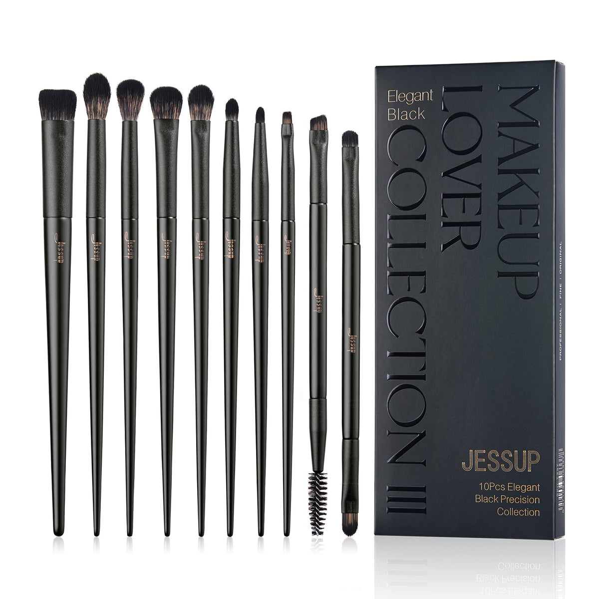 Pinceaux Jessup pour les yeux – ensemble complet pour un maquillage précis et polyvalent.