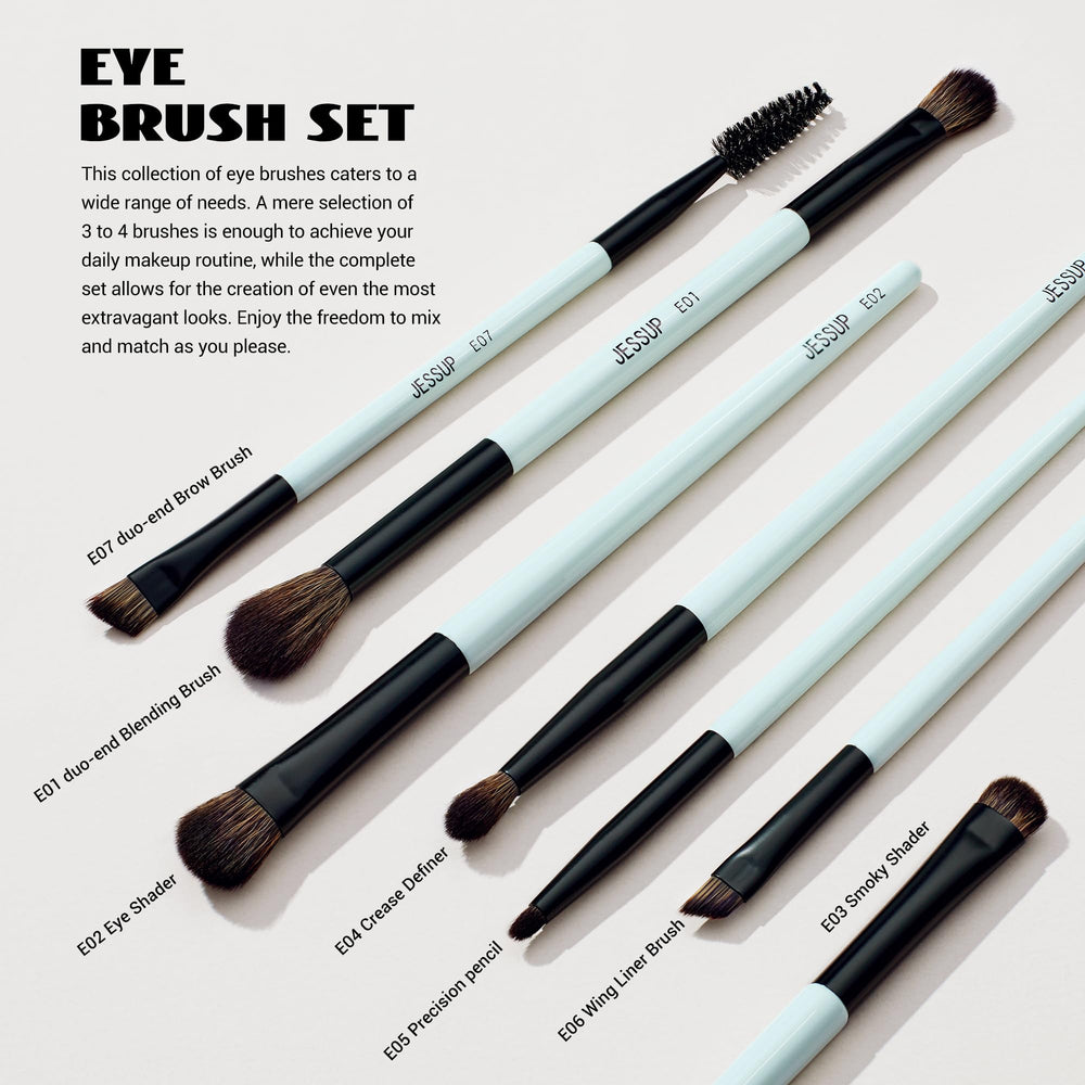 Poignée cyan Jessup, pinceaux maquillage faciles à manier.