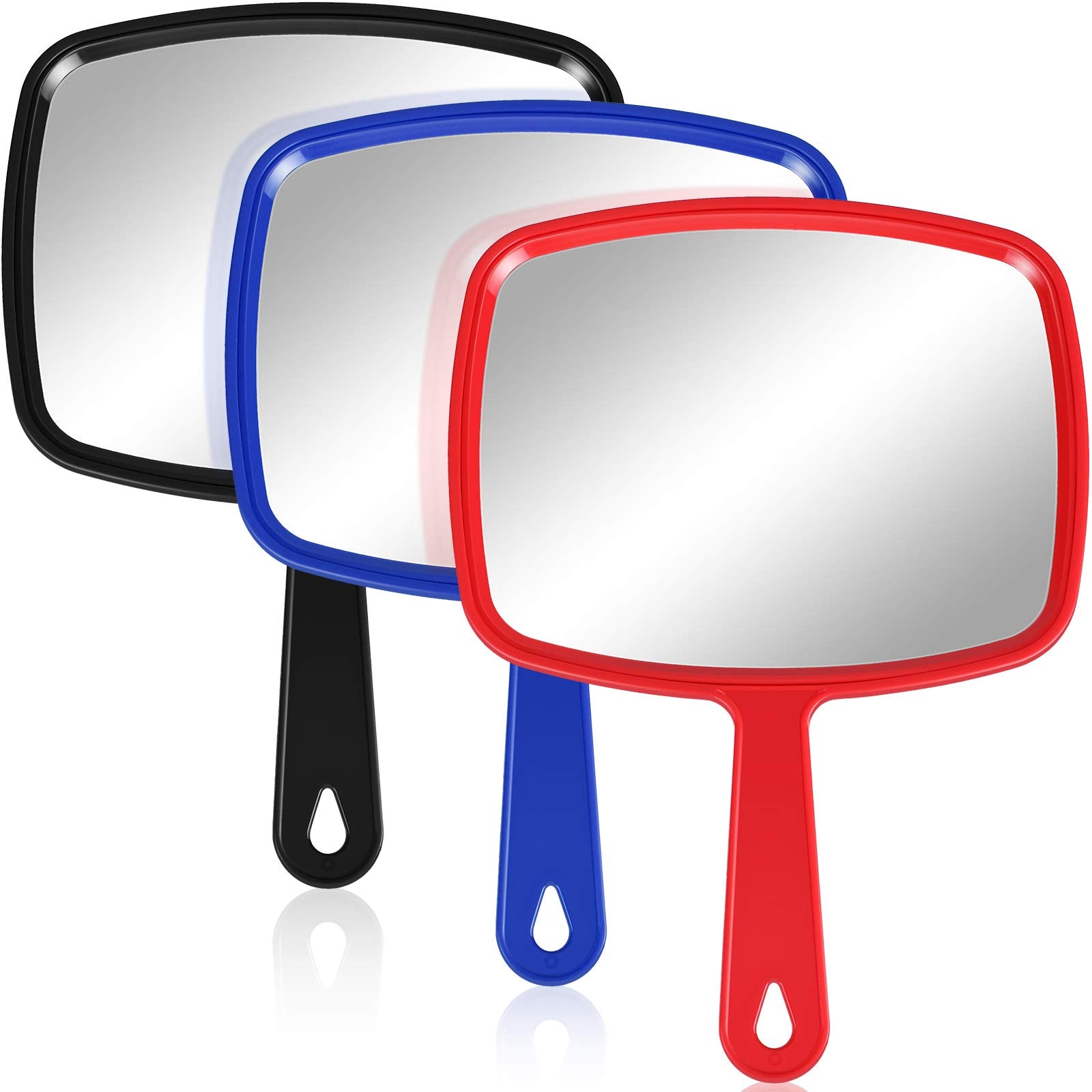Miroir à main Jetec rouge, ensemble de 3 pour retouches en déplacement.