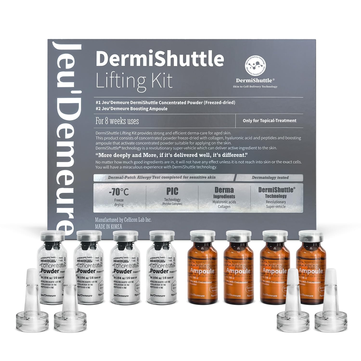 Kit Dermishuttle lifting 8 semaines, visage et cou plus fermes.