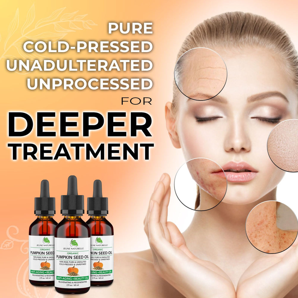 Jeune Naturelle Huile Citrouille visage anti-âge, effet nourrissant et revitalisant.
