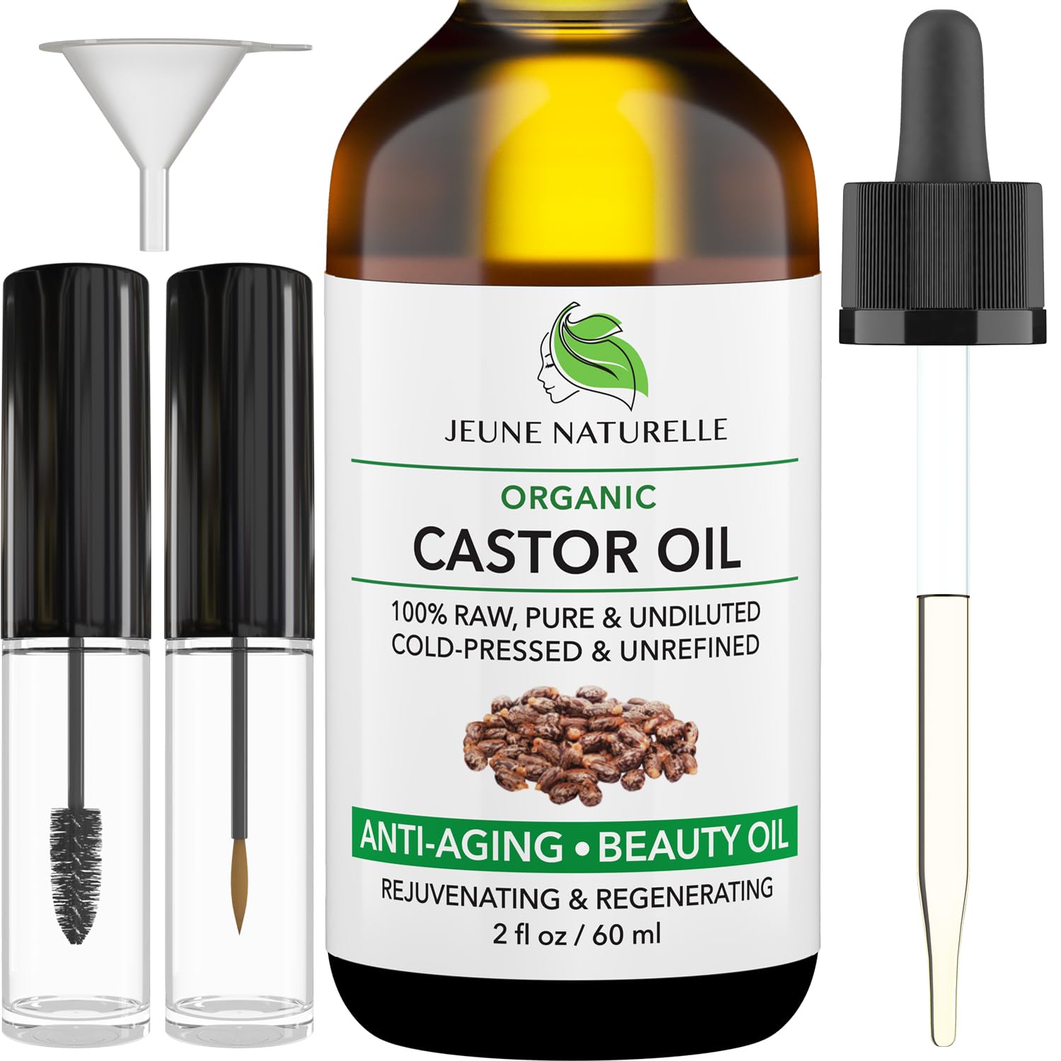 Jeune Naturelle huile de ricin, bouteille pur pour soin capillaire possible.
