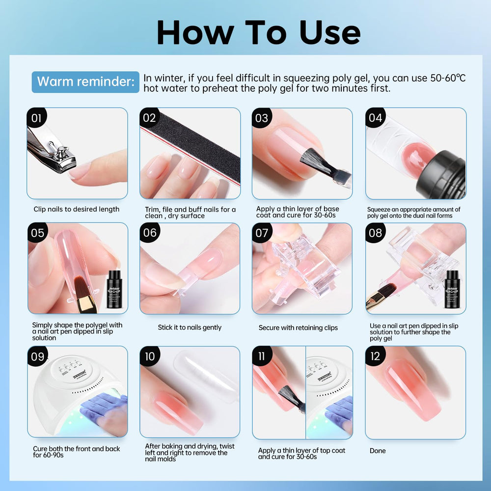 JEWHITENY ensemble-accessoires pour finitions d'ongles durables