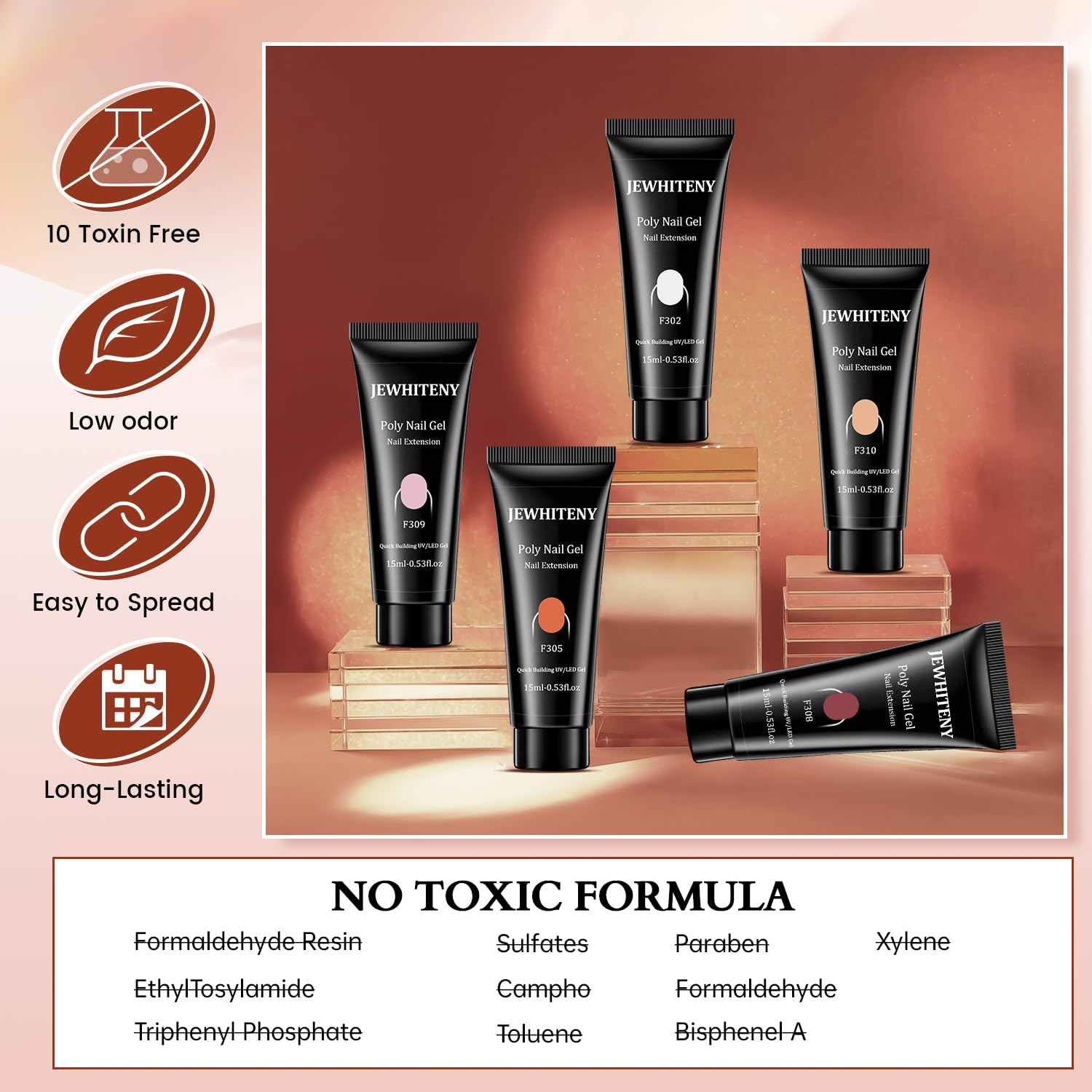 JEWHITENY formes duales 10 tailles pour extensions sur mesure.