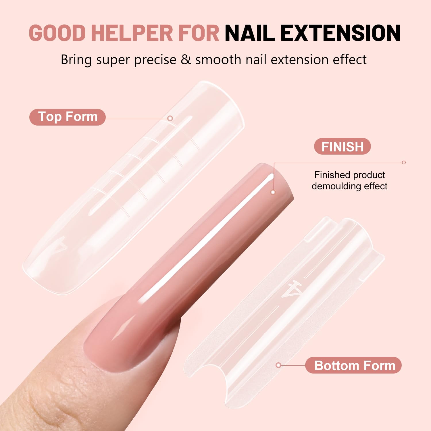 JEWHITENY – formes ongles sandwich duales 02, surface lisse facilitant les finitions.