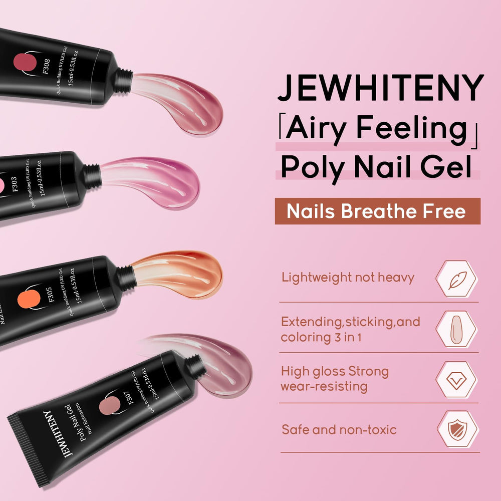 JEWHITENY gel poly 15ml, teintes variées pour personnaliser vos ongles.
