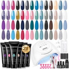 JEWHITENY kit 28 couleurs - palette variée pour ongles durables à domicile.