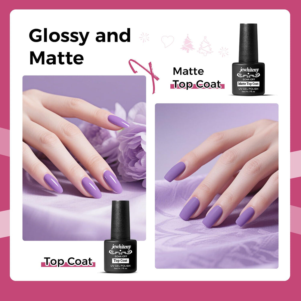 Matte top coat JEWHITENY 5ml apporte une texture satinée moderne.