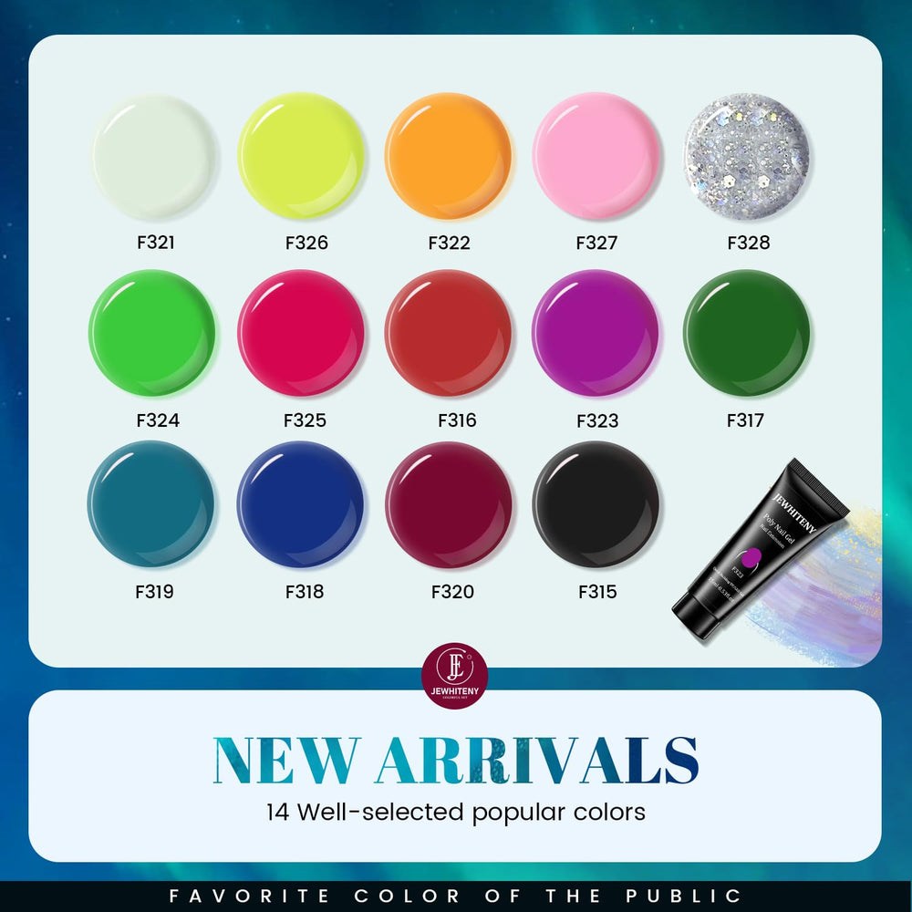 JEWHITENY outils ongles poly extension formes duales 10 tailles pour des applications précises