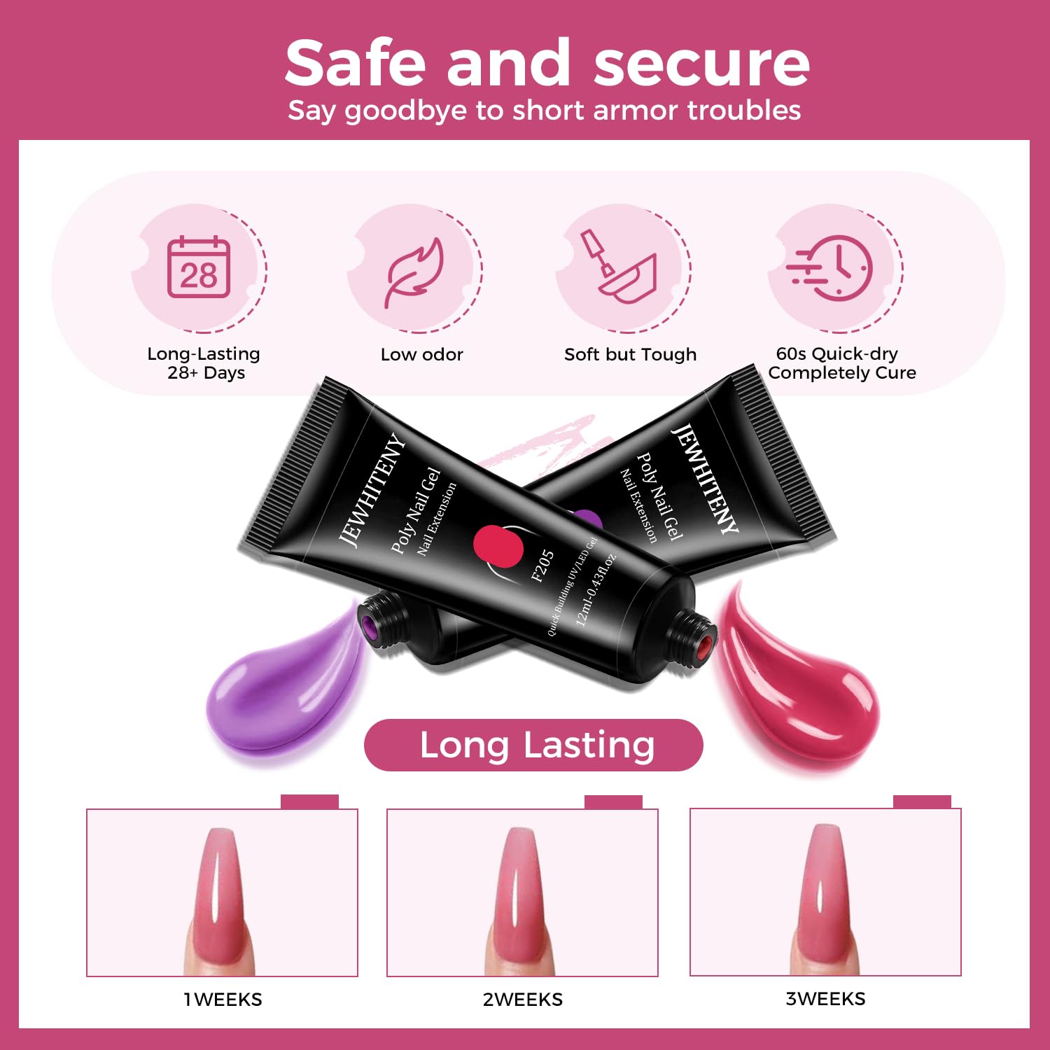 Top coat JEWHITENY 5ml protège et donne une finition brillante.