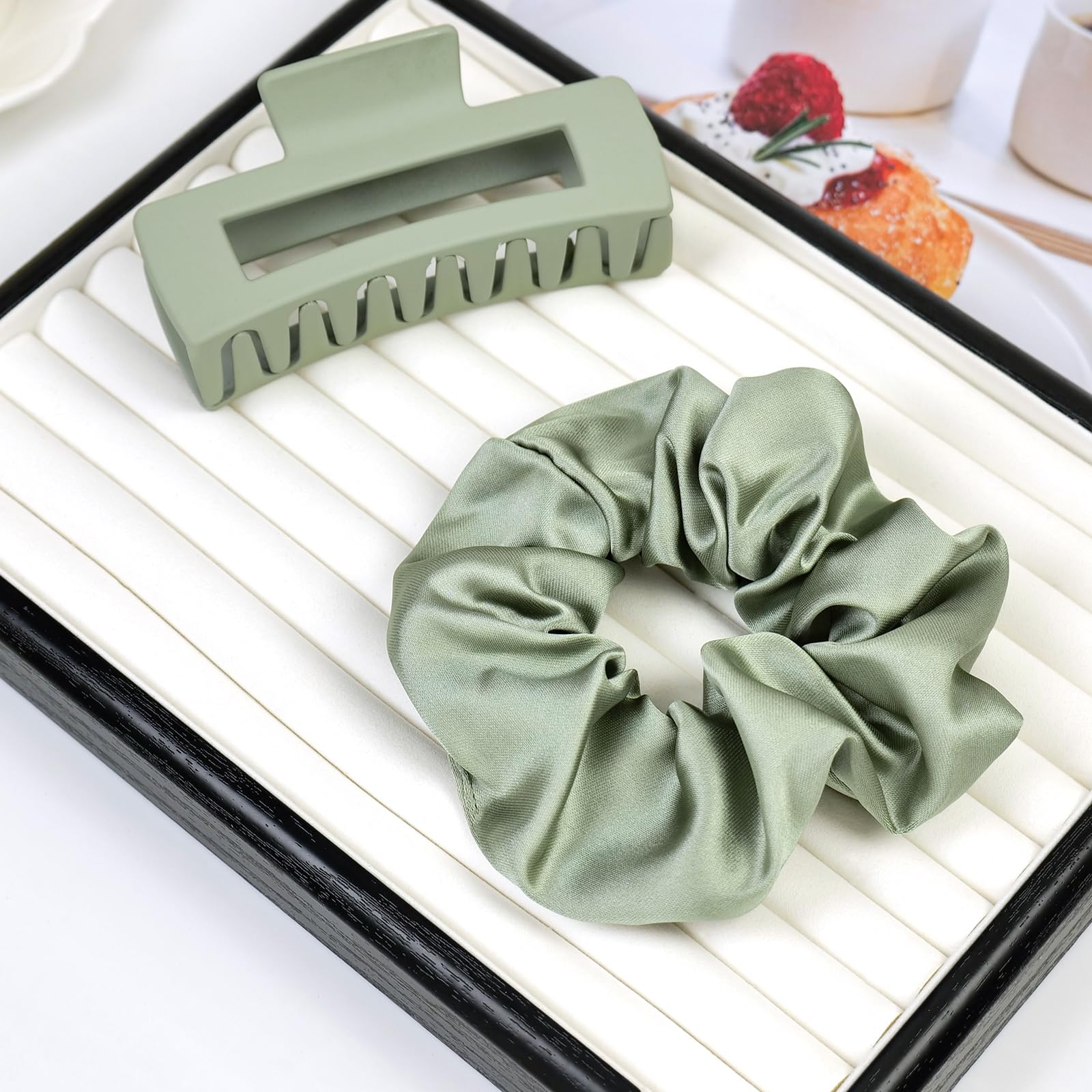 JGQUR mise en place rapide vert – coiffures sans effort, quotidien.