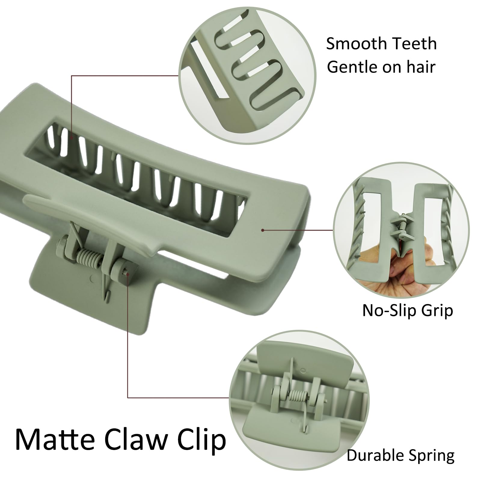 JGQUR pinces carré matte vert – usage quotidien pratique pour coiffures rapides.