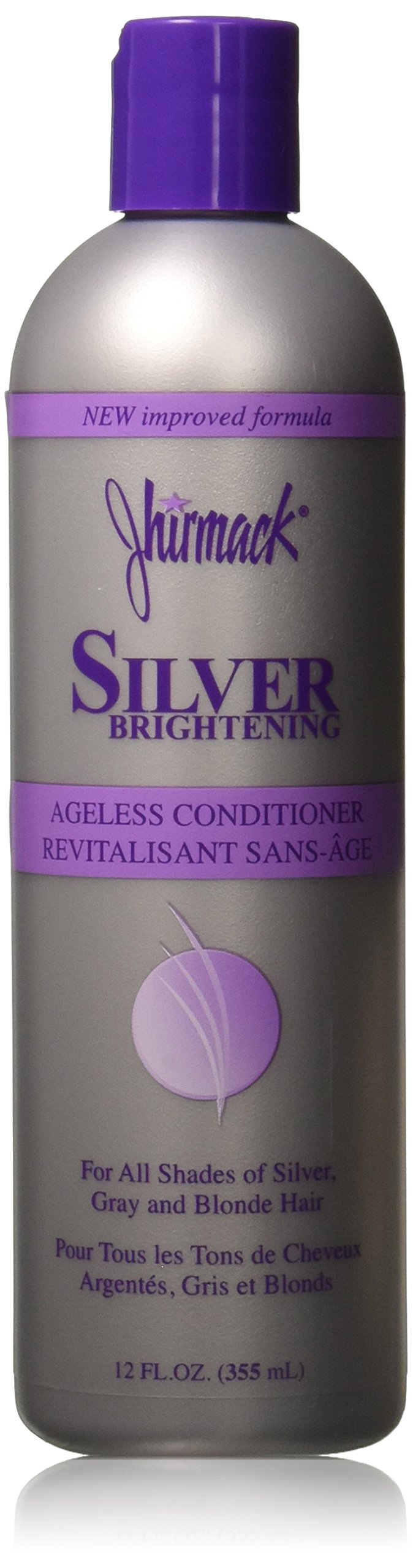 Jhirmack conditionneur argent bouteille : brillance renforcée et neutralisation des reflets jaunis.