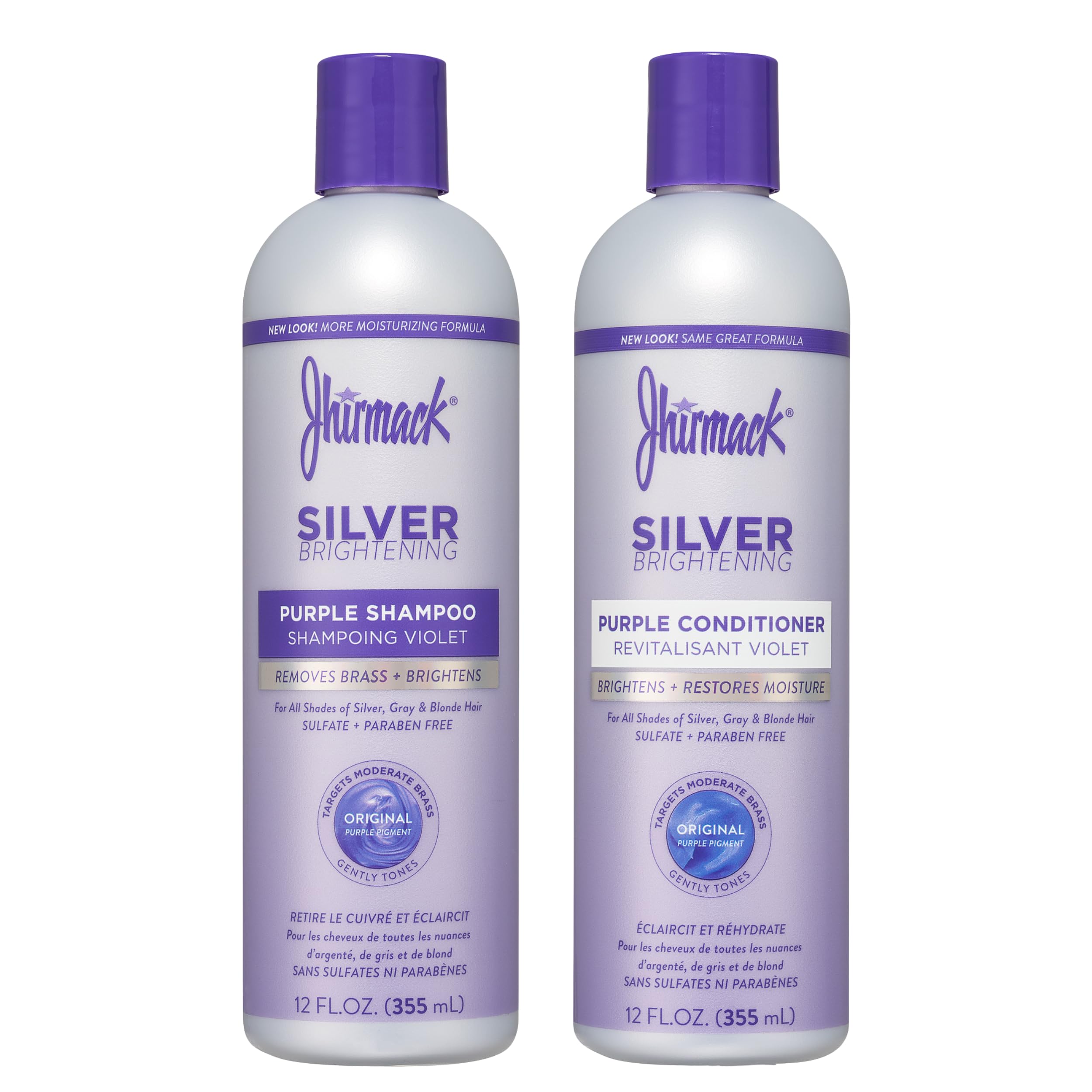 Shampoing violet Jhirmack en flacon violet – neutralise les reflets jaunes.