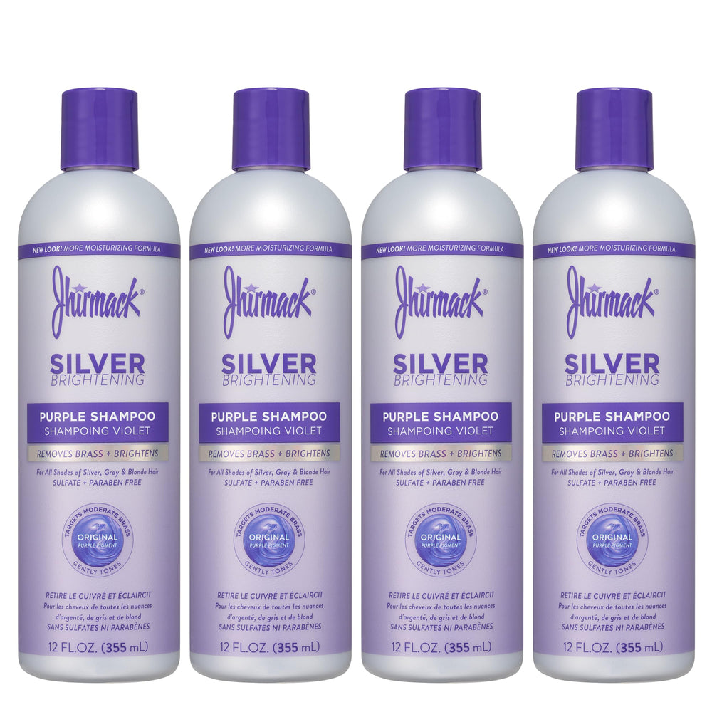 Jhirmack Shampoing violet argent, bouteille montrant le produit pour contrer les reflets jaunis.
