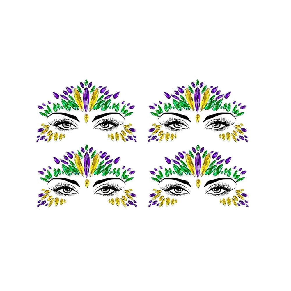 JHJEWH Mardi Gras – bijoux visage, brillance lumineuse lors des mouvements festifs.