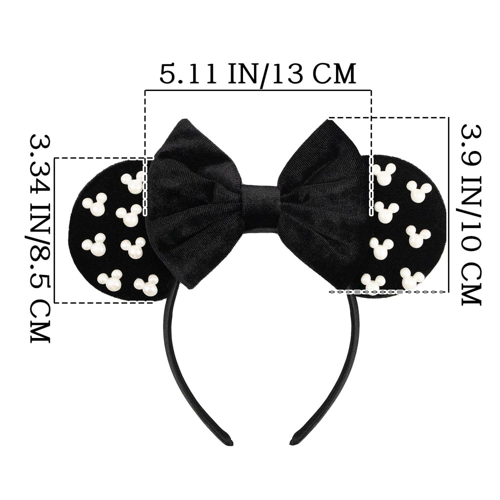 Bandeau velours noir JIAHANG avec perles, parfait comme cadeau décoratif.