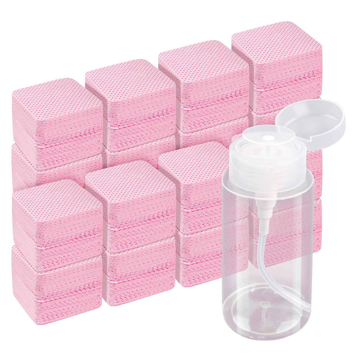 JIASHENG lingettes sans peluches rose pour ongles et cils, nettoyage net sans résidus.