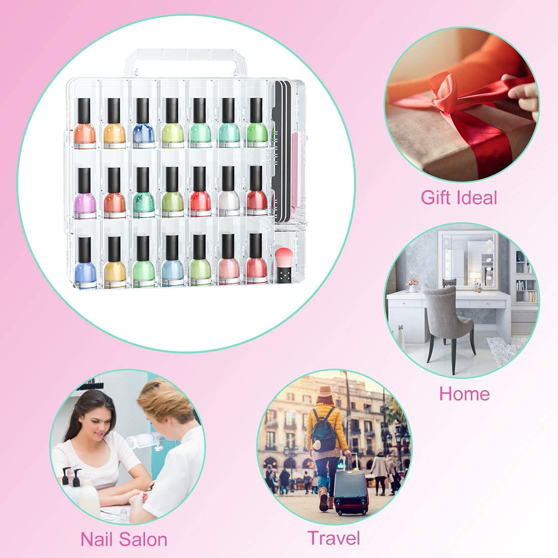 JIASHENG plastique transparent, voir rapidement les vernis disponibles.