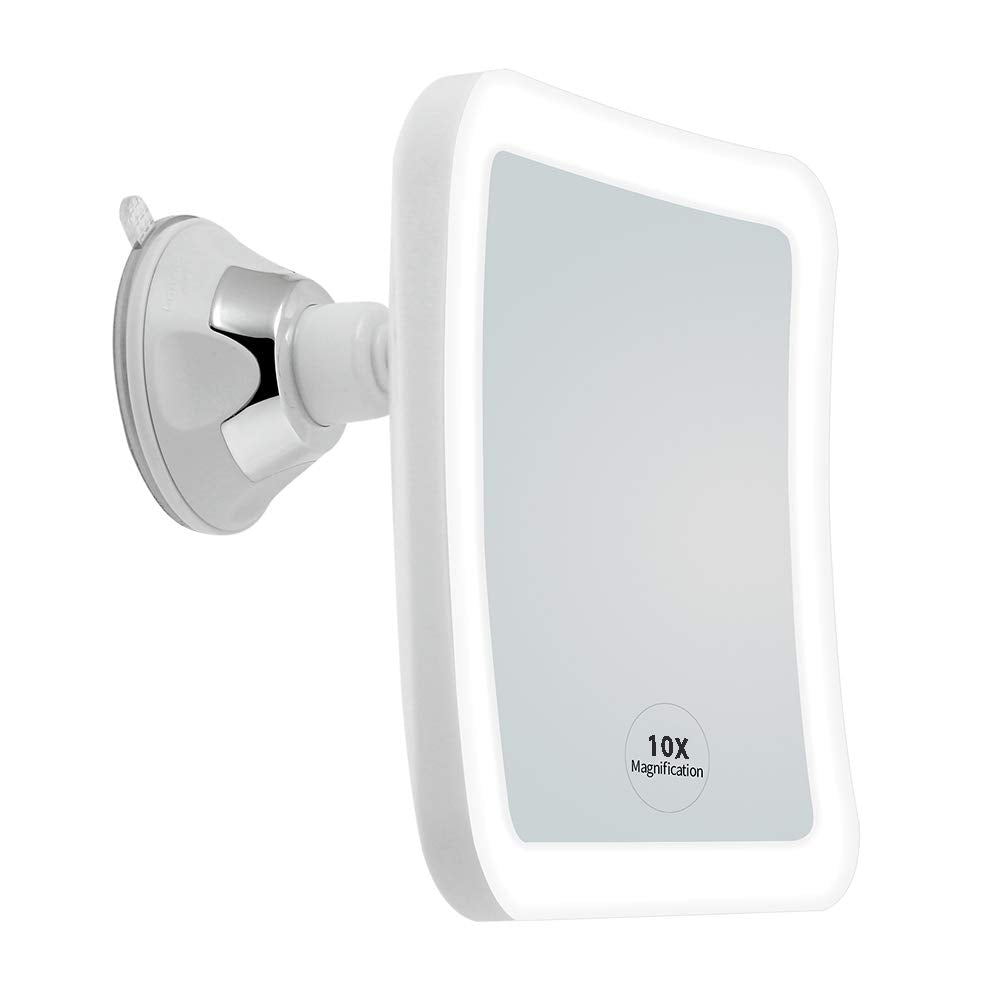 JiBen miroir carré LED 10x pour détails précis du visage